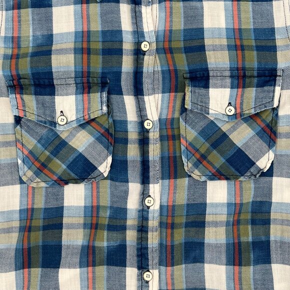 Current Elliott Womens Perfect Shirt Plaid Flannel Size 0 XS Blue Button Up Soft - Picture 8 of 8